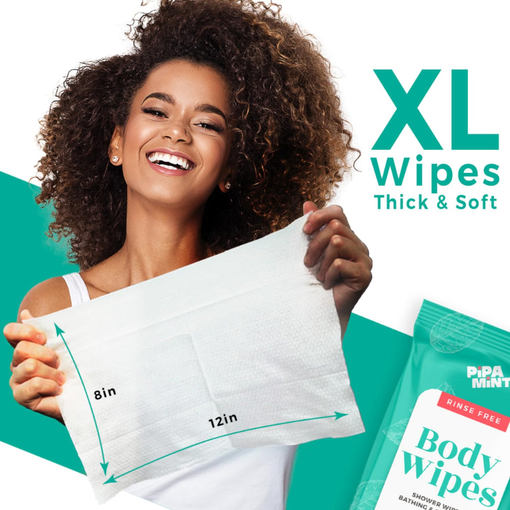 Body Wipes - 140 XL Bath Wipes for Adults No Rinse, Adult Wipes for Elderly - Body & Face Gentle Skin Cleansing, Shower Wipes Bathing for Travel, Elderly, Car, Gym, Camping (8x12 Inch)